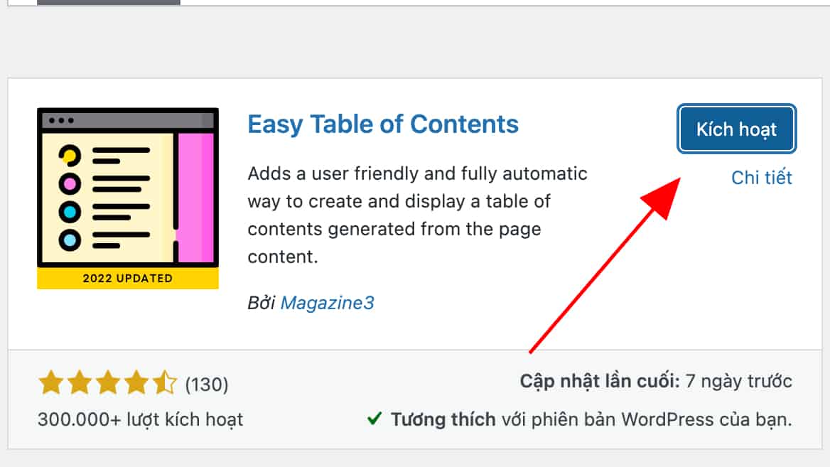 kich hoat plugin easy table of contents